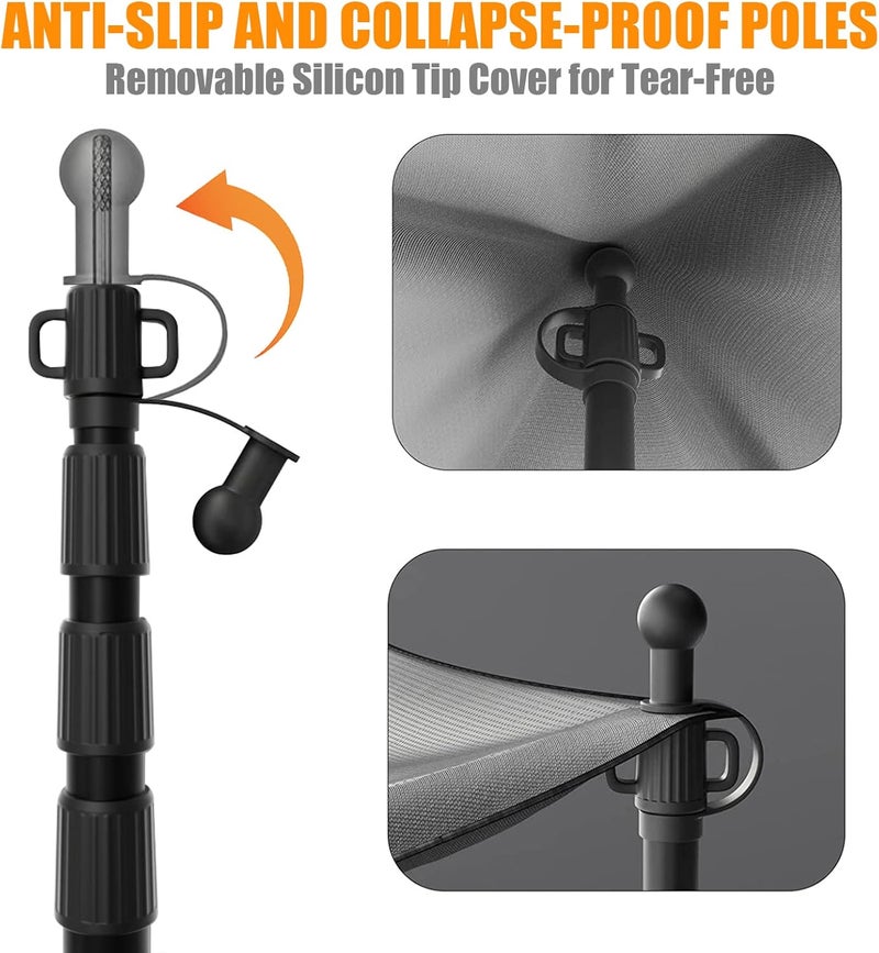 Wildroad Tarp Poles Tent Poles Canopy Poles 8.37 ft, Telescoping Aluminum Poles with Non-Slip Aluminum Cone Bottom, Portable and Lightweight Camping Gear for Camping and Awnings, Set of 4 - Image 4